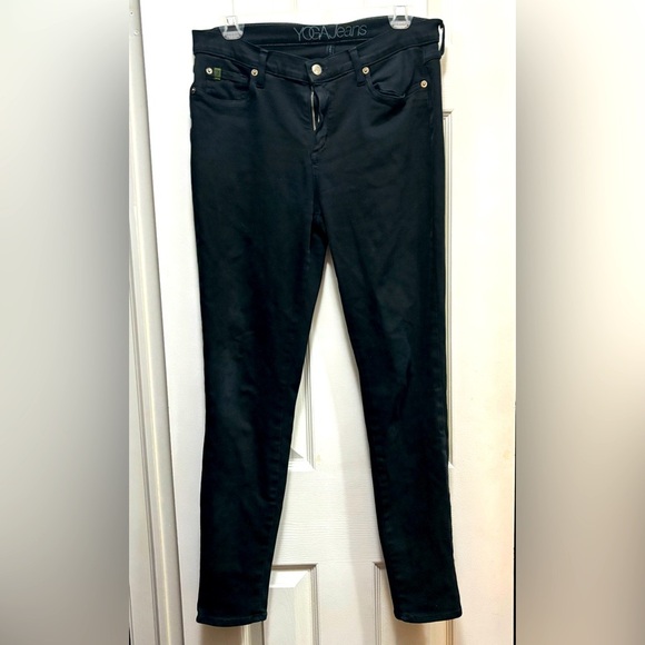2 Yoga Jeans high rise skinny size 29 black and blue - Picture 1 of 6